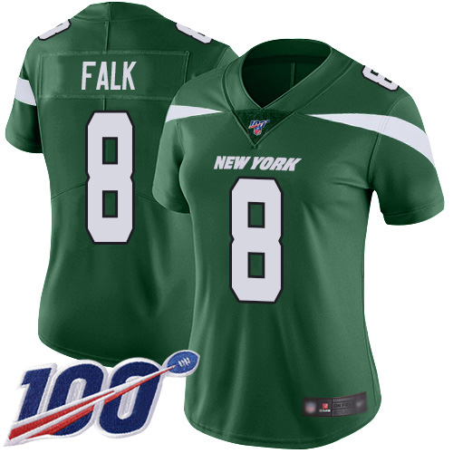 New York Jets Limited Green Women Luke Falk Home Jersey NFL Football #8 100th Season Vapor Untouchable